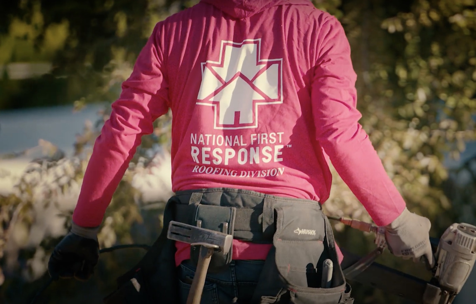 National First Response roofing responder working on site