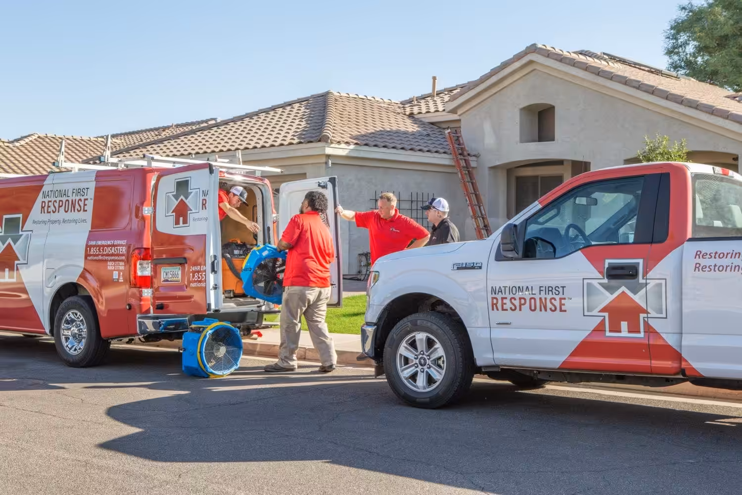 National First Response restoration crew at work