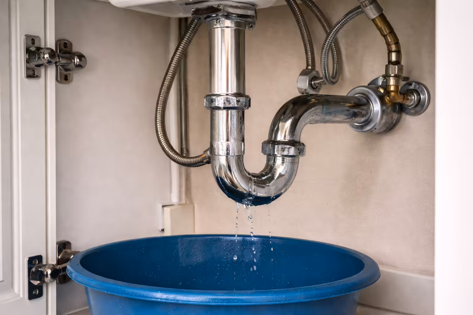 washing machine leak water damage caused by loose washer supply hose connection